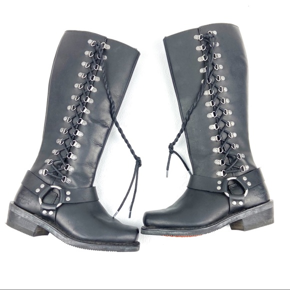 Harley-Davidson Shoes - HARLEY DAVIDSON Romy tall boots 9 black side laces